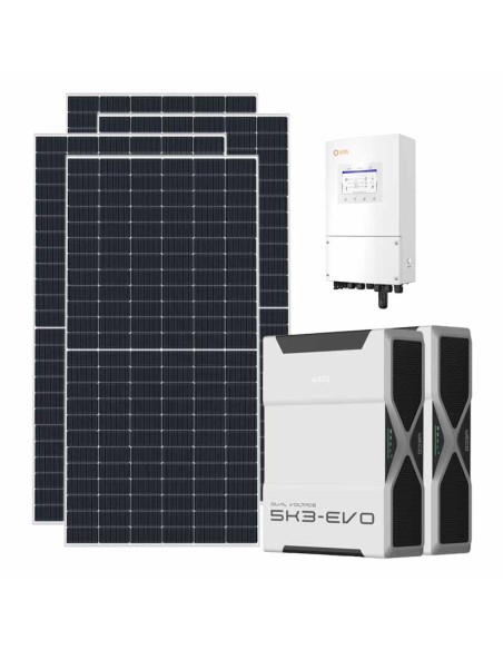Single-phase photovoltaic kit 8190W 8kW Solis inverter 10.44kWh Weco EVO 5k3 lithium battery