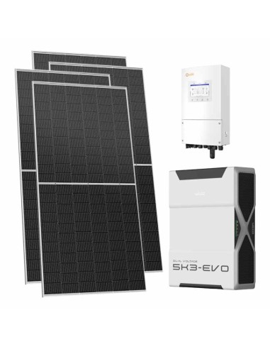 Monofase: vendita all'ingrosso Kit fotovoltaico monofase 8680W inverter Solis 8kW batteria al litio 5.22kWh Weco EVO 5k3