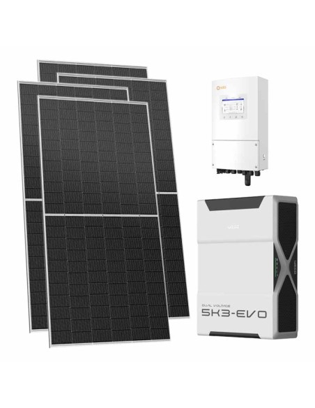 Single-phase photovoltaic kit 8680W 8kW inverter 5.22kWh Weco EVO 5k3 lithium battery Solis