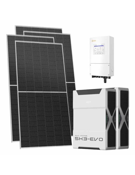 Single-phase photovoltaic kit 8680W 8kW inverter 10.44kWh Weco EVO 5k3 lithium battery Solis