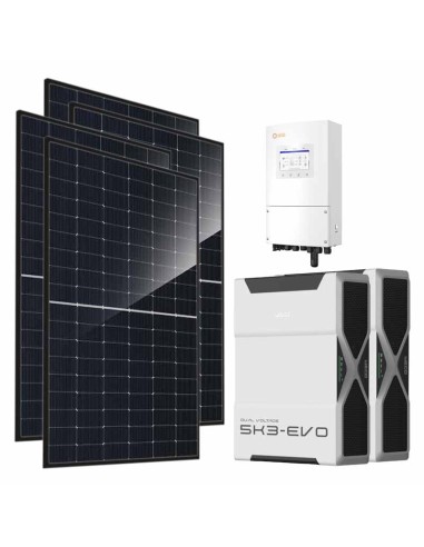 Monofase: vendita all'ingrosso Kit fotovoltaico monofase 5520W inverter Solis 5kW accumulo litio 10.44kWh Weco EVO 5k3