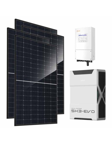 Monofase: vendita all'ingrosso Kit fotovoltaico monofase 6440W inverter Solis 6kW accumulo litio 5.22kWh Weco EVO 5k3