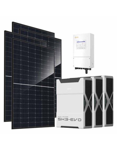 Monofase: vendita all'ingrosso Kit fotovoltaico monofase 6440W inverter Solis 6kW accumulo litio 15.66kWh Weco EVO 5k3