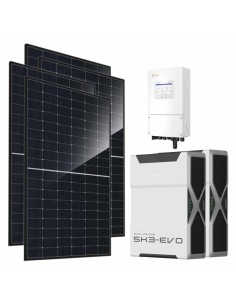 Single-phase photovoltaic kit 8280W 8kW Solis inverter 10.44kWh Weco EVO 5k3 lithium storage