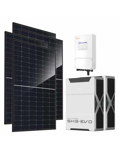 Monofase: vendita all'ingrosso Kit fotovoltaico monofase 8280W inverter Solis 8kW accumulo litio 10.44kWh Weco EVO 5k3