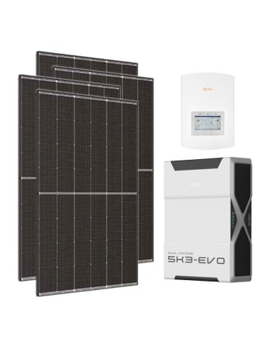Single-phase photovoltaic kit 4050W 3.6kW Solis inverter Weco EVO 5k3 5.22kWh lithium battery