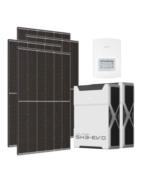 Single-phase photovoltaic kit 6300W 6kW Solis inverter Weco EVO 5k3 10.44kWh lithium battery