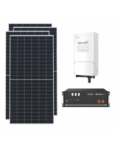 Single-phase photovoltaic kit 3510W 3kW inverter Solis 4.8kWh lithium battery Pylontech US5000