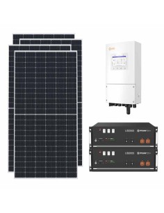 Kit fotovoltaico monofase 4095W inverter 3.6kW Solis batteria al litio 9.6kWh Pylontech US5000