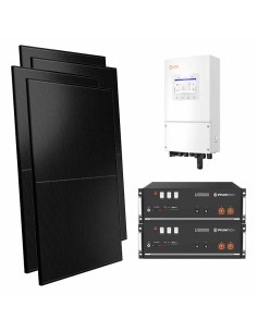 Kit fotovoltaico monofase 4000W inverter 3.6kW Solis batteria al litio 9.6kWh Pylontech US5000