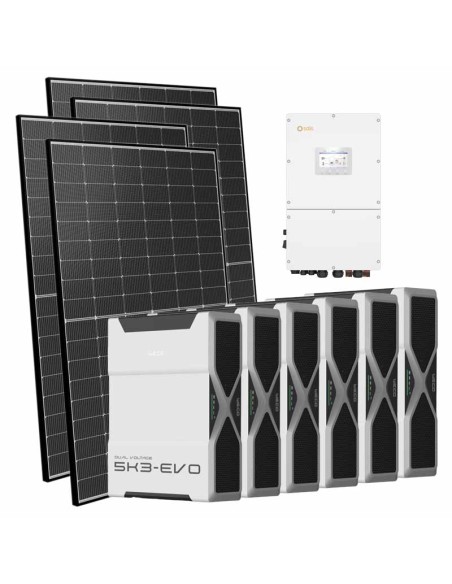 Three-phase photovoltaic kit 30600W 30kW Solis inverter Weco EVO 5k3 31.32kWh lithium battery