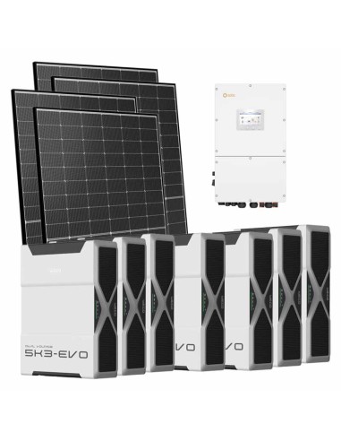 Three-phase photovoltaic kit 30600W 30kW Solis inverter Weco EVO 5k3 36.54kWh lithium battery