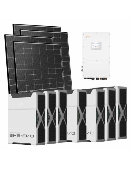 Three-phase photovoltaic kit 30600W 30kW Solis inverter Weco EVO 5k3 36.54kWh lithium battery