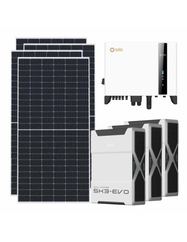 Three-phase photovoltaic kit 5850W 5kW Solis inverter 15.66kWh Weco EVO 5k3 lithium battery