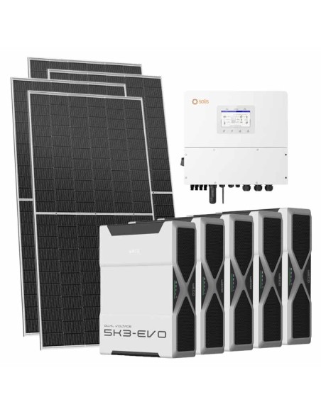Trifase: vendita all'ingrosso Kit fotovoltaico trifase 16120W inverter 15kW Solis batteria al litio 26.1kWh Weco EVO 5k3