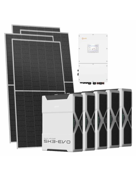 Three-phase photovoltaic kit 31000W 30kW Solis inverter Weco EVO 5k3 26.1kWh lithium battery