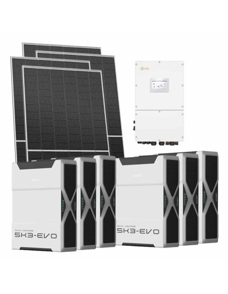 Trifase: vendita all'ingrosso Kit fotovoltaico trifase 52080W inverter 50kW Solis batteria al litio 31.32kWh Weco EVO 5k3