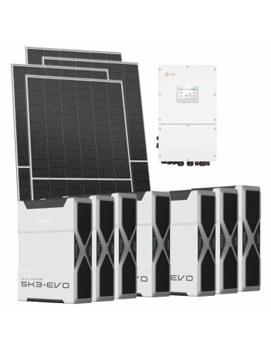 Three-phase photovoltaic kit 52080W 50kW Solis inverter Weco EVO 5k3 36.54kWh lithium battery