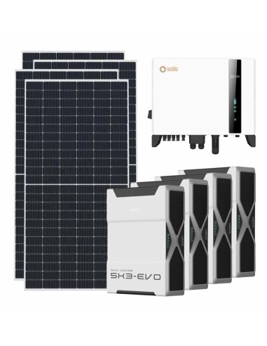 Three-phase photovoltaic kit 7020W 6kW Solis inverter 20.88kWh Weco EVO 5k3 lithium battery