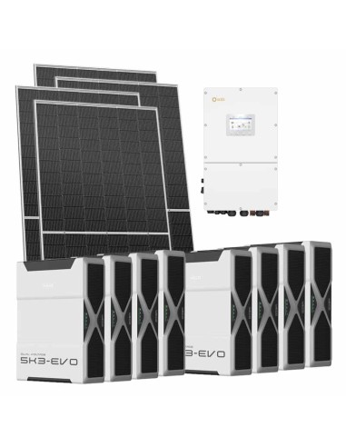 Three-phase photovoltaic kit 52080W 50kW Solis inverter Weco EVO 5k3 41.76kWh lithium battery