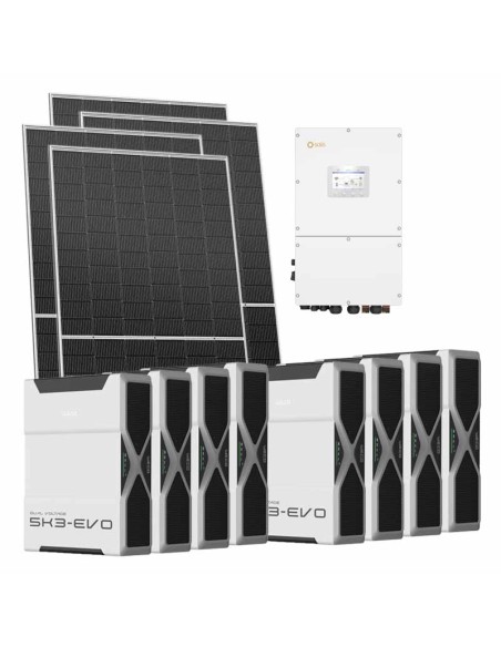 Three-phase photovoltaic kit 52080W 50kW Solis inverter Weco EVO 5k3 41.76kWh lithium battery