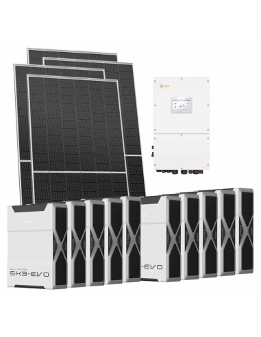 Three-phase photovoltaic kit 52080W 50kW Solis inverter Weco EVO 5k3 52.2kWh lithium battery