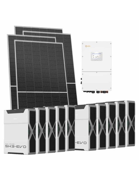 Trifase: vendita all'ingrosso Kit fotovoltaico trifase 52080W inverter 50kW Solis batteria al litio 52.2kWh Weco EVO 5k3