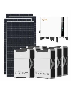 Three-phase photovoltaic kit 8190W 8kW Solis inverter 31.32kWh Weco EVO 5k3 lithium battery