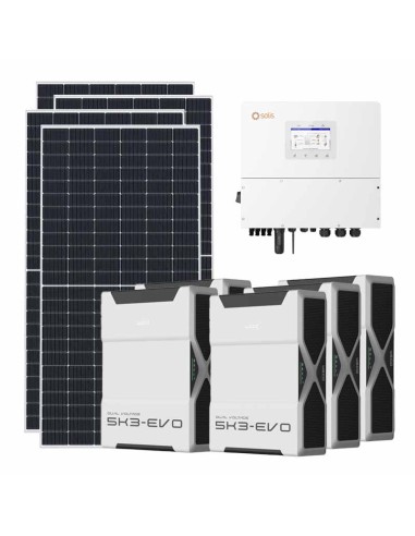Three-phase photovoltaic kit 12870W 12kW Solis inverter 26.1kWh Weco EVO 5k3 lithium battery