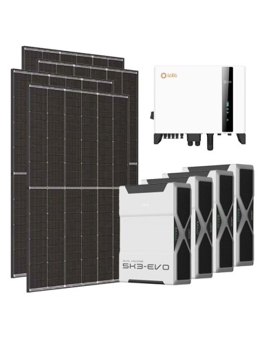 Three-phase photovoltaic kit 8160W 8kW Solis inverter 20.88kWh Weco EVO 5k3 lithium battery