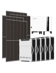 Three-phase photovoltaic kit 10200W 10kW Solis inverter 26.1kWh Weco EVO 5k3 lithium battery