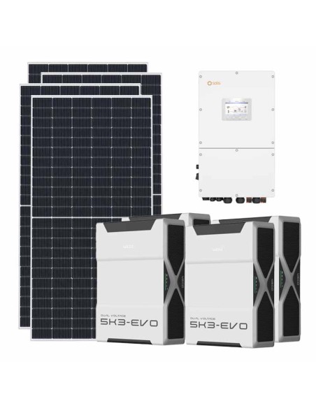 Three-phase photovoltaic kit 30420W 30kW Solis inverter 20.88kWh Weco EVO 5k3 lithium battery