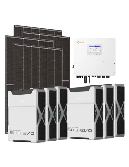 Three-phase photovoltaic kit 15300W 15kW Solis inverter 37.59kWh Weco EVO 5k3 lithium battery