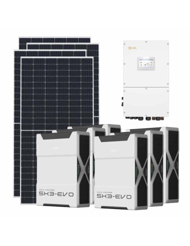 Three-phase photovoltaic kit 50310W 50kW Solis inverter 31.32kWh Weco EVO 5k3 lithium battery