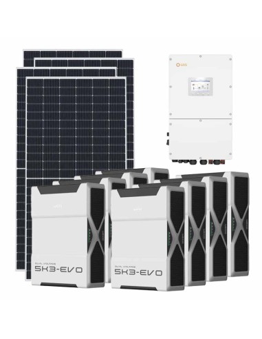Three-phase photovoltaic kit 50310W 50kW Solis inverter 41.76kWh Weco EVO 5k3 lithium battery