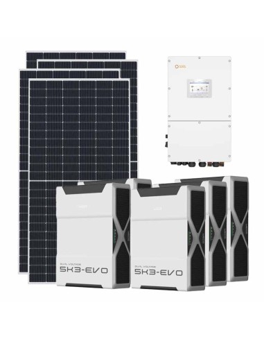 Three-phase photovoltaic kit 60255W 60kW Solis inverter 26.1kWh Weco EVO 5k3 lithium battery