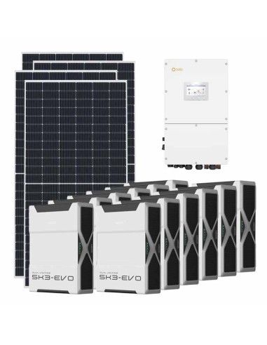 Three-phase photovoltaic kit 60255W 60kW Solis inverter 62.64kWh Weco EVO 5k3 lithium battery