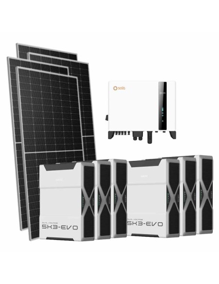 Trifase: vendita all'ingrosso Kit fotovoltaico trifase 10710W inverter 10kW Solis batteria al litio 31.32kWh Weco EVO 5k3