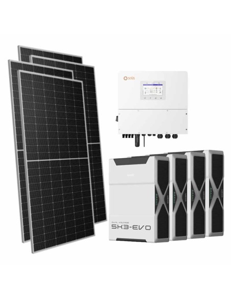 Trifase: vendita all'ingrosso Kit fotovoltaico trifase 13090W inverter 12kW Solis batteria al litio 20.88kWh Weco EVO 5k3
