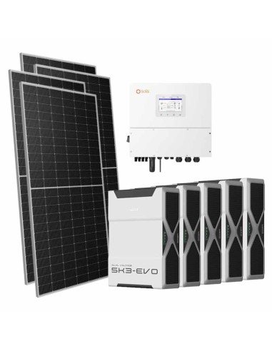 Trifase: vendita all'ingrosso Kit fotovoltaico trifase 13090W inverter 12kW Solis batteria al litio 26.1kWh Weco EVO 5k3