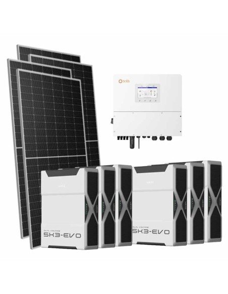 Trifase: vendita all'ingrosso Kit fotovoltaico trifase 13090W inverter 12kW Solis batteria al litio 31.32kWh Weco EVO 5k3