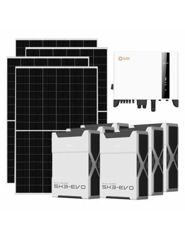 Three-phase photovoltaic kit 5460W 5kW Solis inverter 31.32kWh Weco EVO 5k3 lithium battery