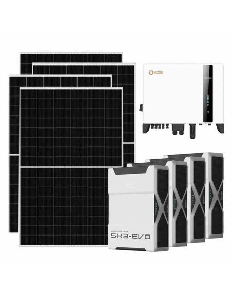 Three-phase photovoltaic kit 6370W 6kW Solis inverter 20.88kWh Weco EVO 5k3 lithium battery