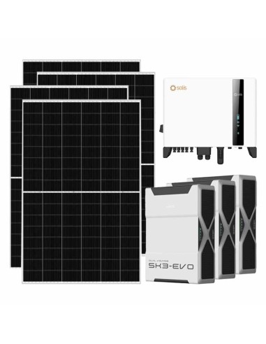 Three-phase photovoltaic kit 10010W 10kW Solis inverter 15.66kWh Weco EVO 5k3 lithium battery