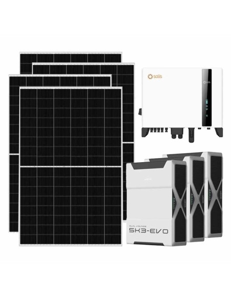 Three-phase photovoltaic kit 10010W 10kW Solis inverter 15.66kWh Weco EVO 5k3 lithium battery