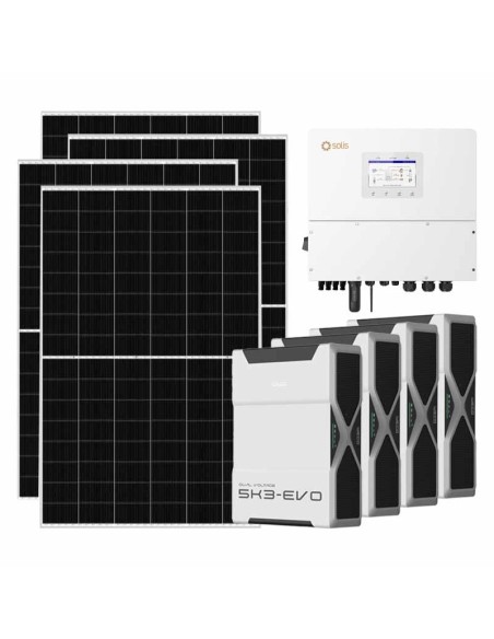 Three-phase photovoltaic kit 12740W 12kW Solis inverter 26.1kWh Weco EVO 5k3 lithium battery