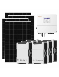 Three-phase photovoltaic kit 12740W 12kW Solis inverter 31.32kWh Weco EVO 5k3 lithium battery