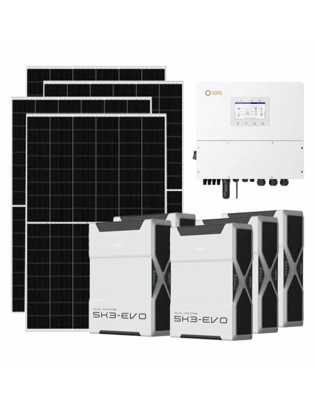 Three-phase photovoltaic kit 15470W 15kW Solis inverter 31.32kWh Weco EVO 5k3 lithium battery