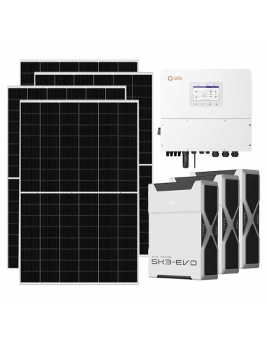 Three-phase photovoltaic kit 20020W 20kW Solis inverter 15.66kWh Weco EVO 5k3 lithium battery