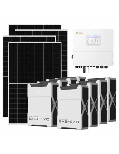 Three-phase photovoltaic kit 20020W 20kW Solis inverter 41.76kWh Weco EVO 5k3 lithium battery